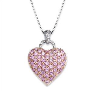 Pink Sapphire Heart Pendant